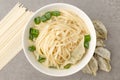 Dumpling Kalguksu on a white background