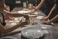 Dumpling making class in China