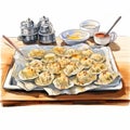 Colorful Watercolor Illustrations Of Zhujiang Dumplings And Realistic Seascapes