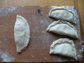 Dumplings dough with different sizes