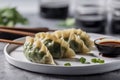 Dumplings gyozas food. Generate Ai