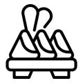 Dumplings kitchen food icon outline vector. Beef cook Royalty Free Stock Photo