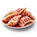 Ultra Realistic Dumplings Photography With Red La Soda Slices