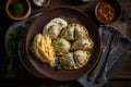 dumplings with potatoes Ukrainian traditional food Generative AI