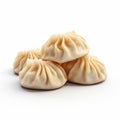 Hyper-realistic Dumplings On White Background - Traditional Chinese Cuisine