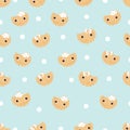 Dumplings varenyky, pelmeni with funny baby faces seamless pattern. Royalty Free Stock Photo