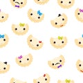 Dumplings varenyky, pelmeni with funny baby faces seamless pattern. Royalty Free Stock Photo