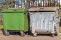 Dumpster Bins Chained