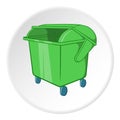 Dumpster icon, cartoon style