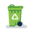 Dumpster icon. Trash can flat design.