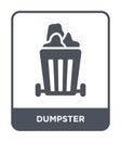 dumpster icon in trendy design style. dumpster icon isolated on white background. dumpster vector icon simple and modern flat