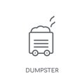 Dumpster linear icon. Modern outline Dumpster logo concept on wh