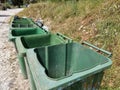 dumpster litters garbage rubbish bins plastic trash thrown Royalty Free Stock Photo