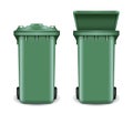 Dumpster in open and closed condition. Trash can Royalty Free Stock Photo