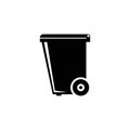 Dumpster, Plastic Tank for Trash Flat Vector Icon