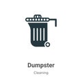 Dumpster vector icon on white background. Flat vector dumpster icon symbol sign from modern cleaning collection for mobile concept