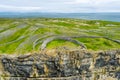 Dun Aonghasa or Dun Aengus, the largest prehistoric stone fort of the Aran Islands, popular tourist attraction, important Royalty Free Stock Photo