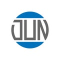 DUN letter logo design on white background. DUN creative initials circle logo concept.