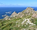 Giant sand dune on a cliff. Duna Rampante de Monte Branco or Rampant Dune of Monte Blanco. Costa da Morte, CamariÃÂ±as, Spain. Royalty Free Stock Photo