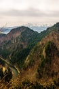 Dunajec River and Tatry Mountains in spring, Malopolska, Poland