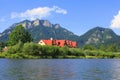 Dunajec river and Three Crowns peak in Pieniny mountains at summer, Poland Royalty Free Stock Photo