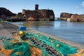 Dunbar Harbour and Castle, East Lothian Scotland Royalty Free Stock Photo