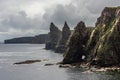 The scottish Duncansby Stacks under a cloudy sky