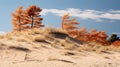 Dune Autumn Splendor: Photorealistic 3d Sand Dunes With Trees