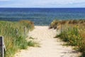 Dune at the Baltic Sea, Grass sand dune beach sea view Royalty Free Stock Photo