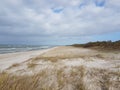 Dune at the Baltic Sea, Grass sand dune beach sea view Royalty Free Stock Photo