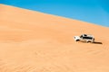 Dune bashing on summer, blur movement of sand