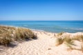 The dune and the beach of Lacanau, atlantic ocean, France Royalty Free Stock Photo