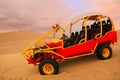 Dune buggy in a desert near Huacachina, Ica, Peru. Royalty Free Stock Photo