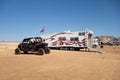 A dune buggy parked at a popular campground by Lake Powell Royalty Free Stock Photo