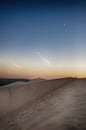 The Dune du Pilat and the moon Royalty Free Stock Photo