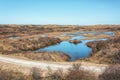 Dune fen where you can see the contours of the Netherlands with