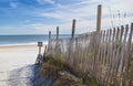 Dune Fence on the Beach Royalty Free Stock Photo