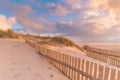 Dune Fence on Beach Royalty Free Stock Photo