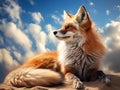 Ai Generated illustration Wildlife Concept of Dune Fox Royalty Free Stock Photo