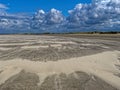 Empty beach landscape by strong sea breeze and Cumulus clouds