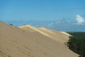 People climb on the Dune of Pilat Royalty Free Stock Photo