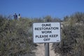 Dune restoration work sign in Kalbarri Western Australia