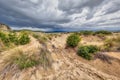 Dune vegetation Voidokilia beach storm Royalty Free Stock Photo
