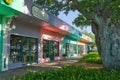 DUNEDIN, FLORIDA: May 30, 2019 Downtown colorful shops
