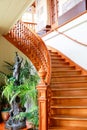 DUNEDIN, NEW ZEALAND - FEBR 10, 2015: gorgeous wooden staircase. Larnach Castle Royalty Free Stock Photo