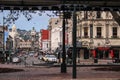 Dunedin, New Zealand - June 21, 2016: view over Dunedin city centre from The Octagon, Dunedin Railway Station and suburbs in the Royalty Free Stock Photo