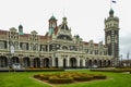 Dunedin, New Zealand - September 24th 2016: famous railway station building in Dunedin Otago on a cloudy day