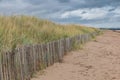 Dunes behind a fence Royalty Free Stock Photo