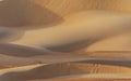 Dunes and colored sands of the Rub al-Khali desert Royalty Free Stock Photo