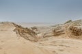 Dunes on Dutch North Sea coast at IJmuiderslag with wind sweeping stripes in the sand